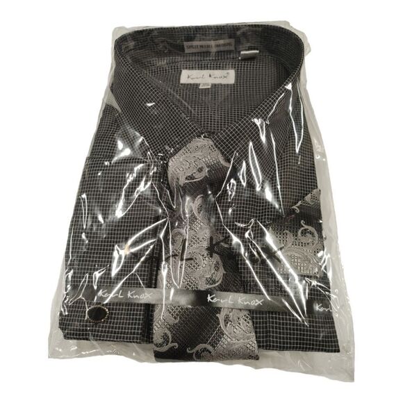 MEN'S KARL KNOX "X-SIZE" 22 1/2 X 37-38 BLACK-GREY BOX SQUARE COMBO SET. SX4475. - Picture 4 of 5